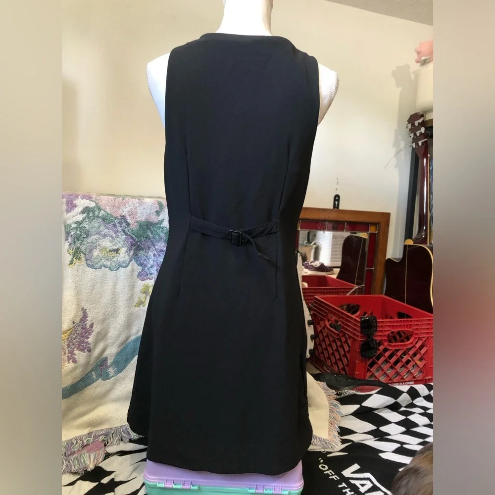 Cooperative Black Sleeveless Button-Front Mini Dress